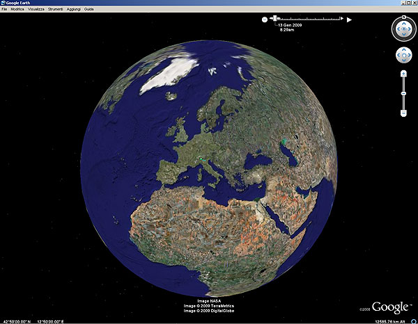 Ingrandisci la schermata di Google Earth