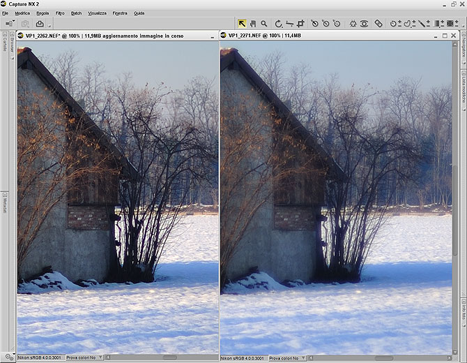 Ingrandisci la schermata di Capture NX 2